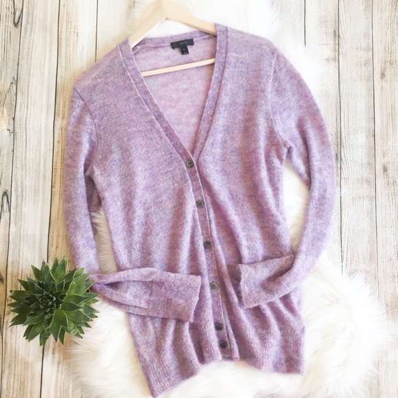 purple mohair cardigan